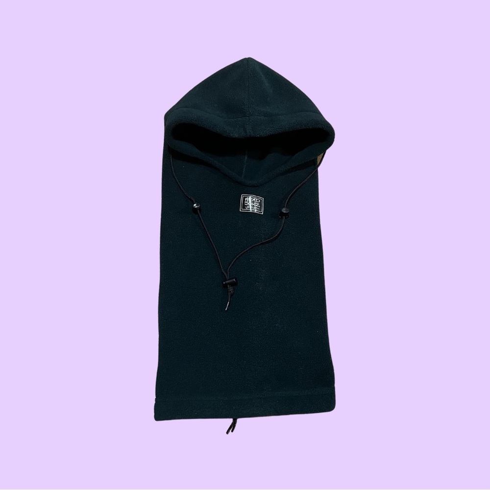 Vintage 90s Head Sokz by Gotta Go Hood Hat Polartec Fleece Neck Cover Dark Green